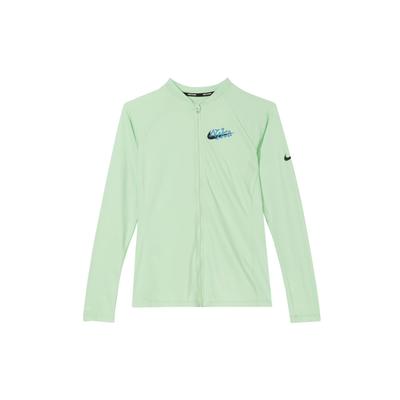 Swim Outdoor Brand Logo Print Casual Sports Zip Long Sleeve UV Protection Sun Protection Women Tops Steam-Green FZ6336-376