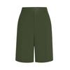Women High Waist Straight Leg Tailored Bermuda Shorts Simple Design Office Style Knee Length Suit Shorts with Pockets