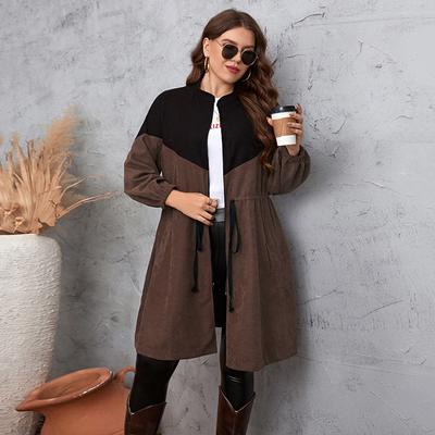 Damen Frühling Minimalistisch Pendeln Mittel- bis Lang Taille Windjacke