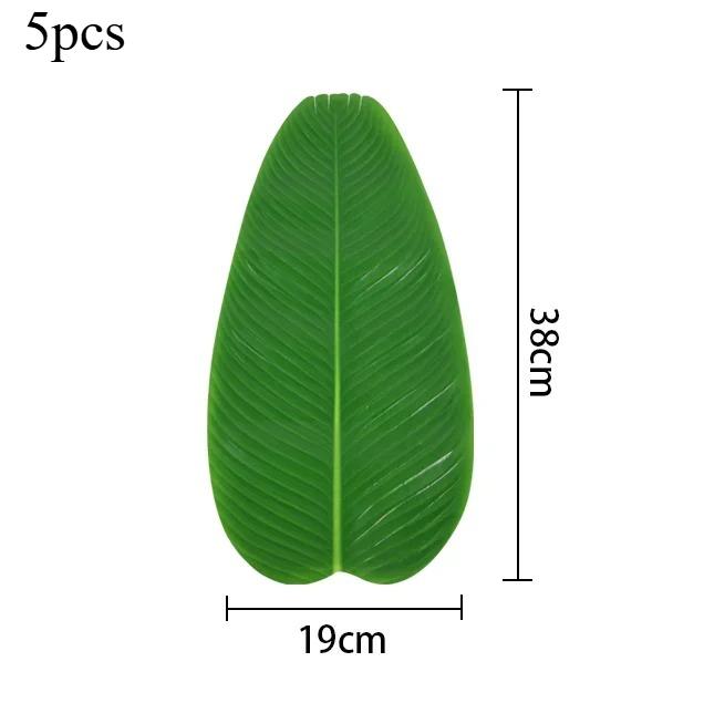 Artificial Banana Leaves Table Decoration Waterproof Palm Tree Leaves Faux Lotus Leaf Hawaiian Party Home Table Runner Place Mat
