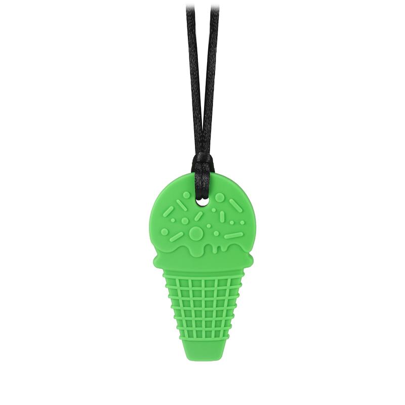 Baby Teether Pizza Ice Cream Shape Sensory Chew Necklace Silicone Teeth Glue For Teething Autism Biting Chewing Baby Care