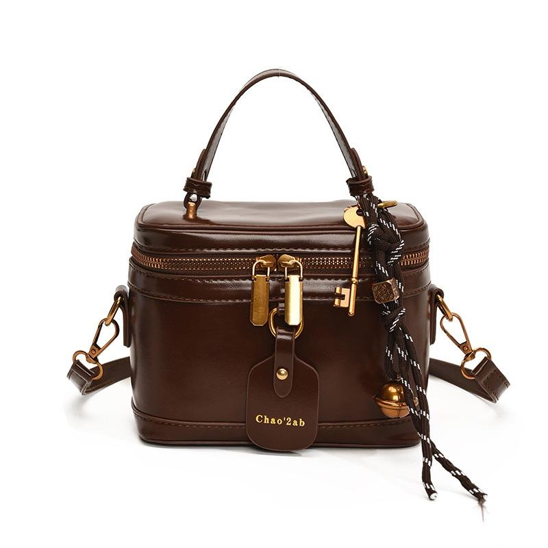 Retro portable shoulder bag women's autumn and winter new versatile messenger bag fashion box bag small square bag