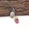 Natural Rhodolite Sterling Silver Elegant Daughter Gift Art Deco Pendant Jewelry PP-55-3