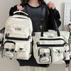 Schoolbag for Children Elementary School Students  Girls Junior High School Students  Large Capacity Color Blocking Backpacks  Backpacks