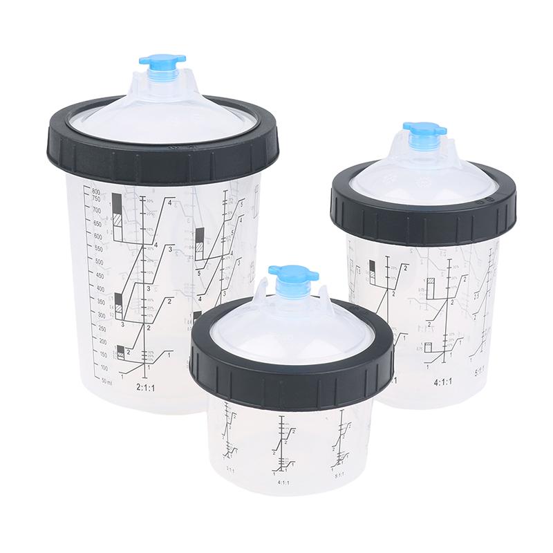 Transparent Disposable Paint Spray Cup 180-800ml Plastic Paint Mixing Cup Disposable Paint Cup Spray Pot Type Quick Cup