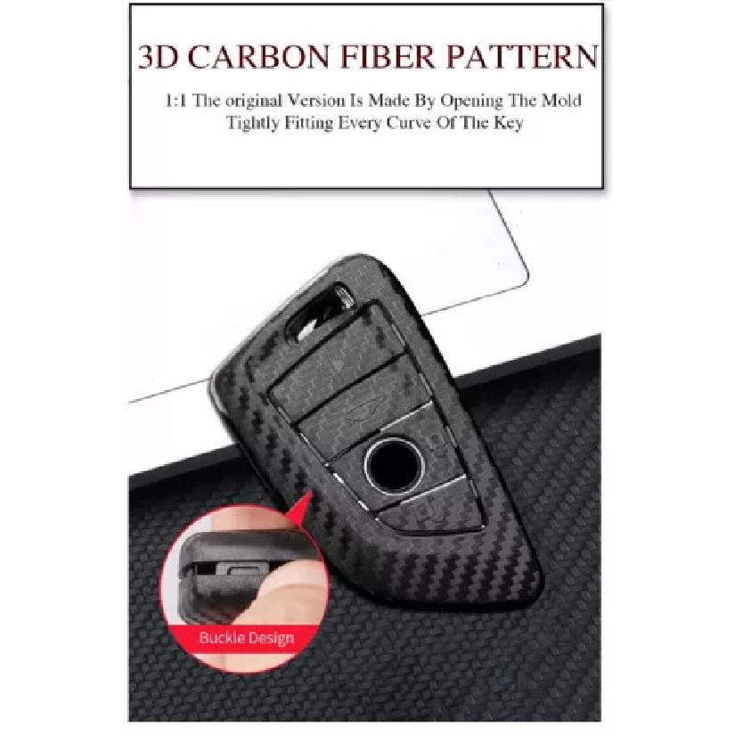 Carbon Fiber ABS 4 Buttons Car Key Fob Case Cover For BMW X5 530i 535i 550i 650i