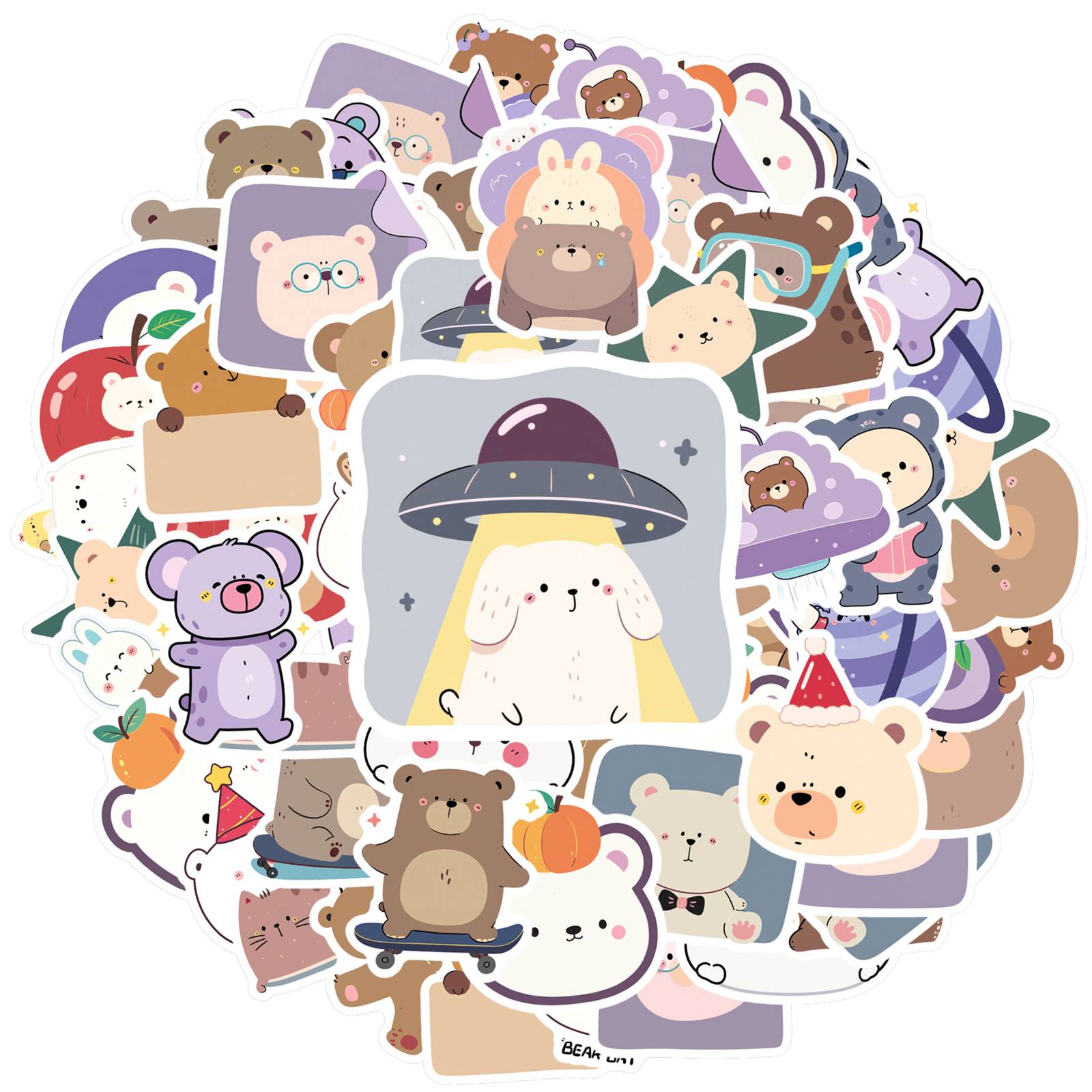 35pcs Whimsical Cute Characters Stickers Playful Space Stickers Stickers For Guitar Laptop Helmet Skateboard