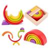 Wooden Rainbow Stacking Game Learning Toy Geometry Building Blocks Educational Toys for baby Toddlers