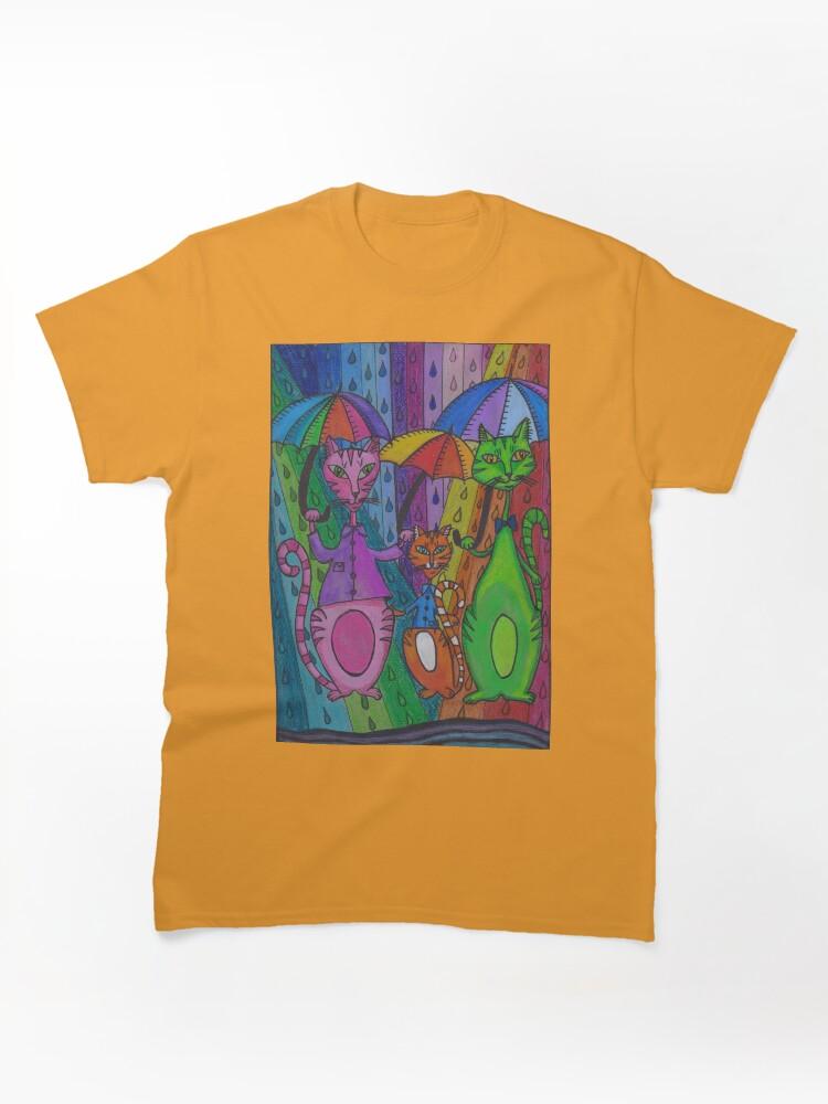 A Gathering of Cats Rainy Day Cats Classic Unisex T-Shirt