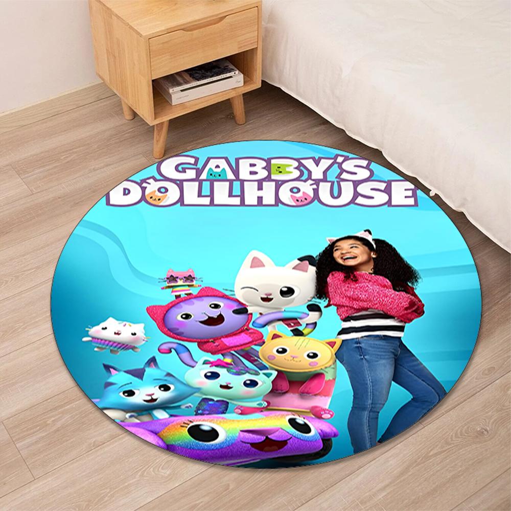 Gabby Printed Round Rug Carpet Chair Rug Area Rug Entryway Doormats,for Office Chair Living Room Bedroom Kitchen Room.