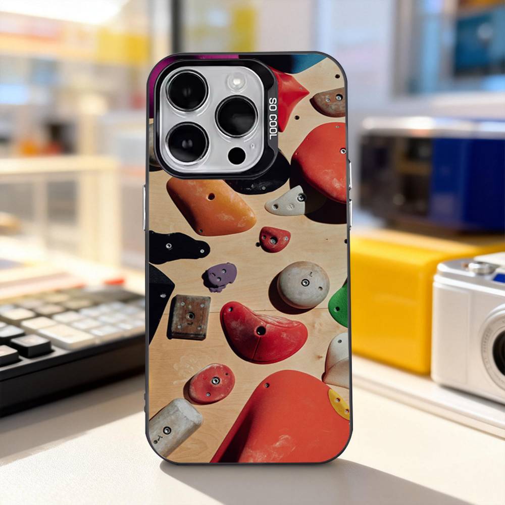 Rock Climbing Wall Cool Phone Case For iPhone 17,16,15,14,13,12,11,Pro,XS,Max,Plus,Mini,SE4,E IMD Matte Black