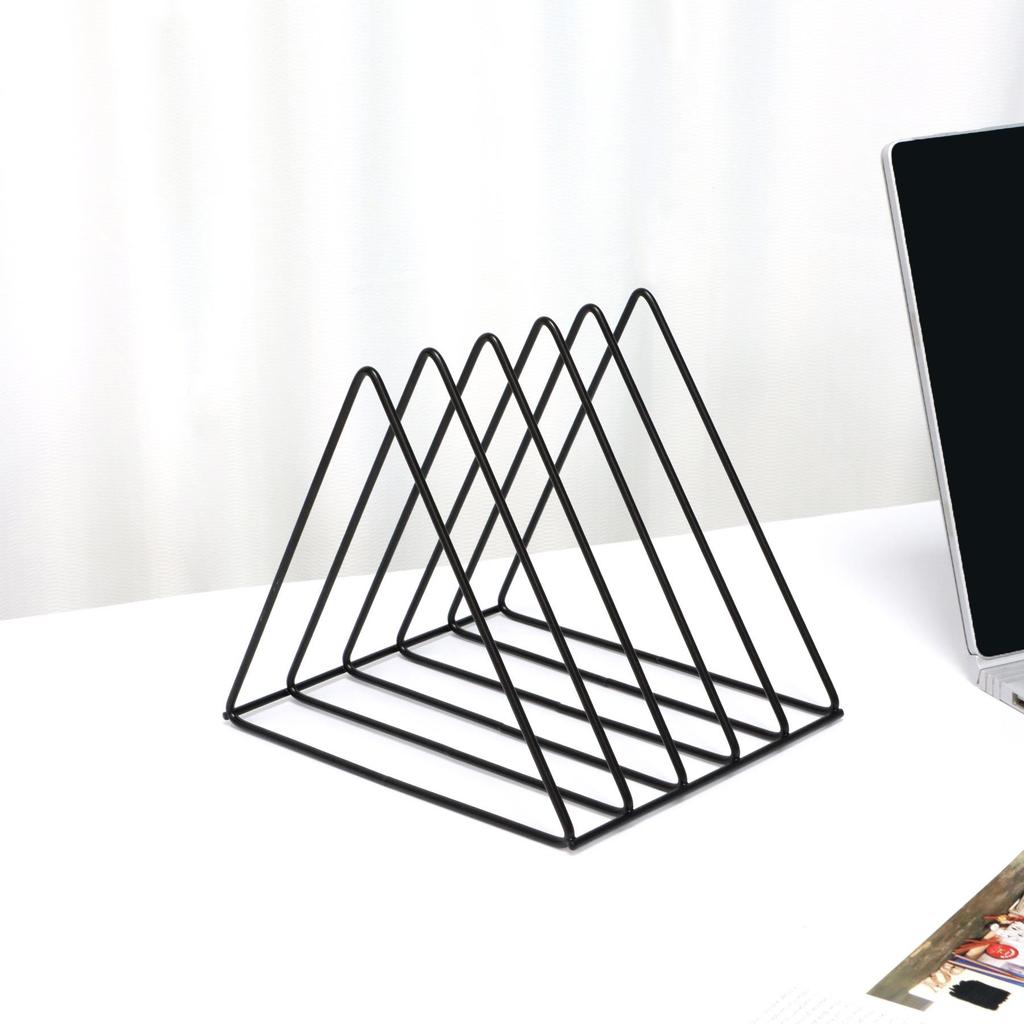 Nordic Triangle Book Holder & Desktop Organizer - Stylish Student Bookshelf & Storage Rack