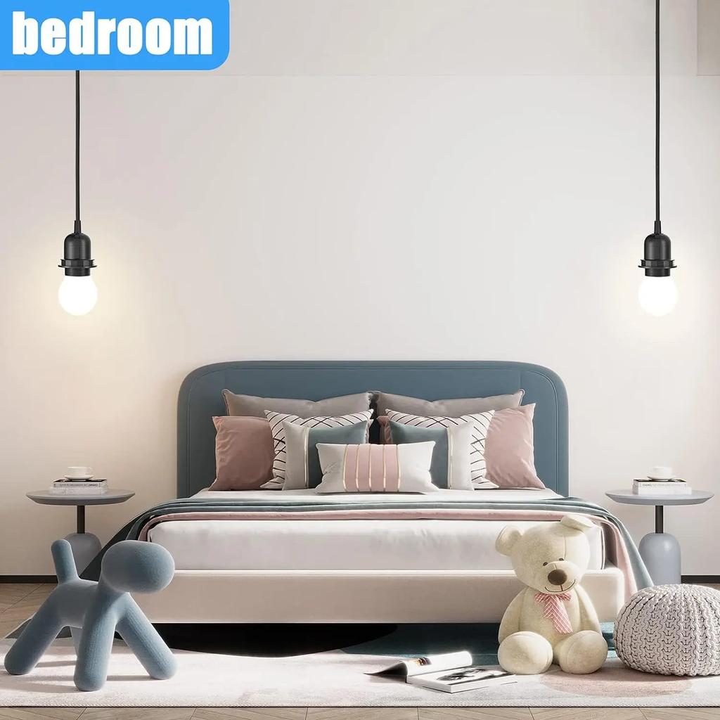 1,8/3,5m Stromkabel E26 E27 Halbzahn Lampenfassungshalter mit Schalterkabel EU-Stecker für Pendel-LED-Glühbirnen Heim Hängelampe