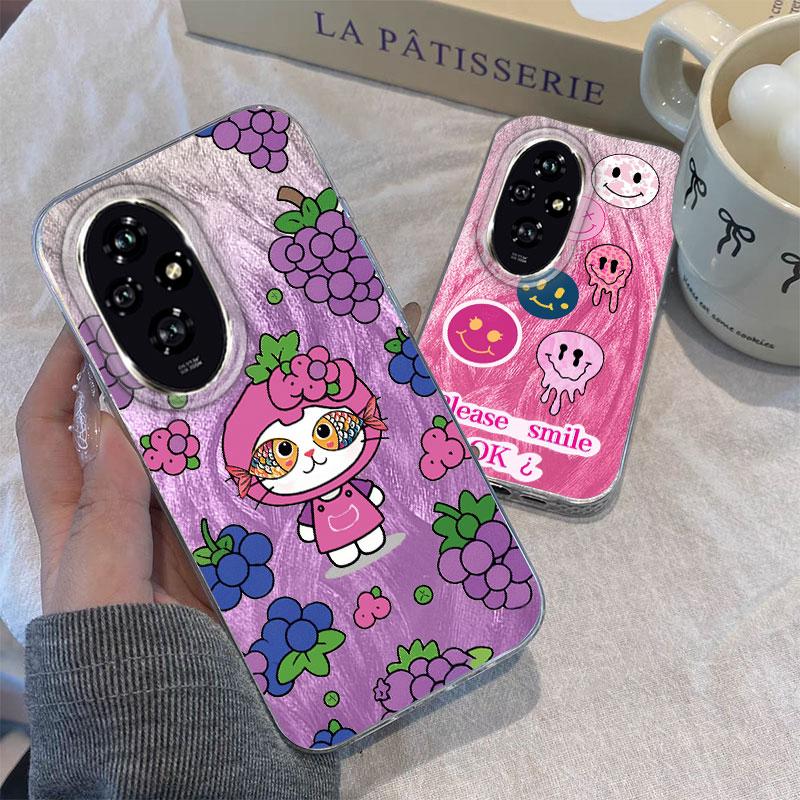 Case For Honor 400 Lite X9c X9a X8a 200 Pro 200 Lite 5G Phone Cover Cartoon Cat Panda Pattern Popular Fashion Protective Bumper