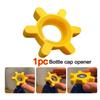 Unik Multifunktionell Kapsylöppnare Gul Plast Roterande Kapsylöppnare Bartillbehör Kapsylöppnare Köksverktyg