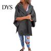 Manteau Automne Hiver Veste Femme Style Cape Capuche Poches Couleur Unie Point Ouvert Lâche avec Détail Thermique Manches Trois Quarts Randonnée Entraînement Printemps
