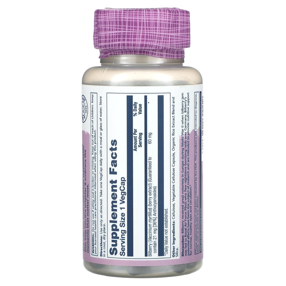 Solaray Estratti Vitali Mirtillo 60mg Capsule Vegetariane, 120 Pezzi