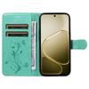 For Oppo A6 5G/Oppo A6x 5G PU Leather Cases Flower Pattern Wallet Stand Phone Cover with Strap