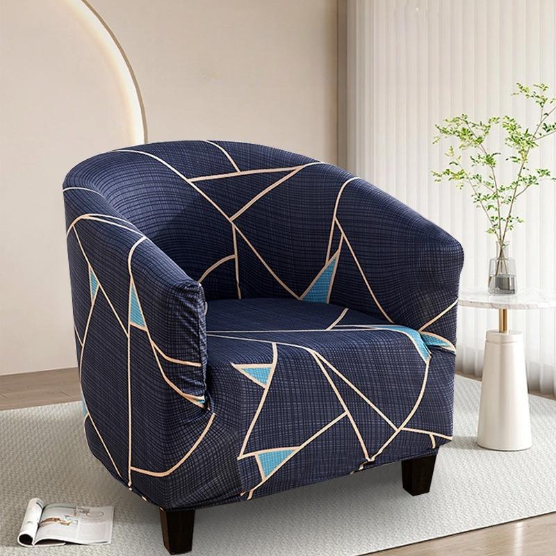 Milk Silk Printed Curved Small Sofa Cover with Irregular Shape, Suitable for Small Cafe Seating Chairs, Suitable for All Seasons