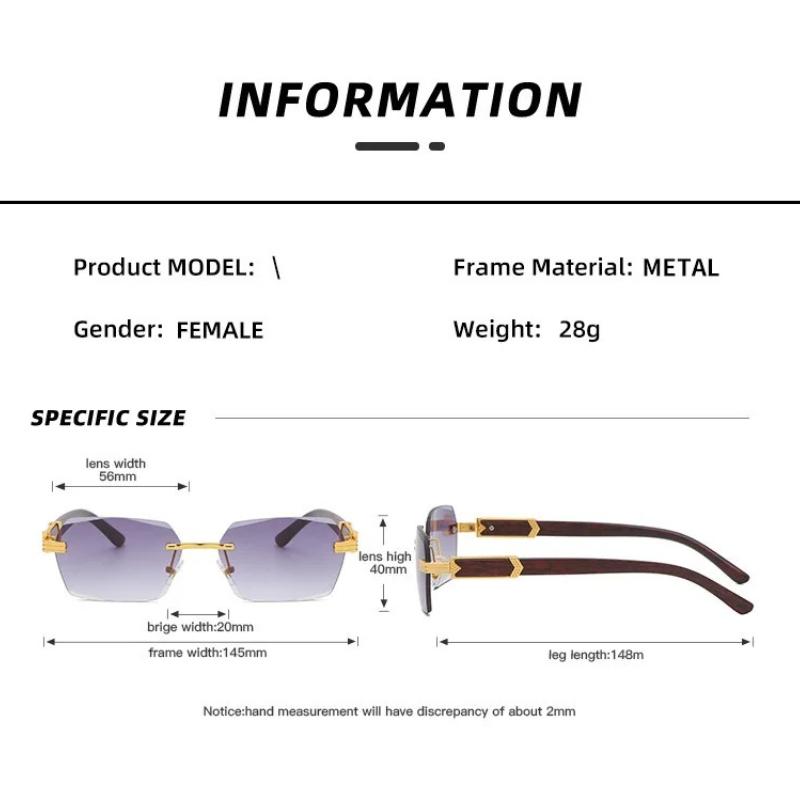 Irregular Square Frameless Sunglasses New Luxury Design Eyewear for Men and Women Outdoor Sun Protection Driving Sunglasses