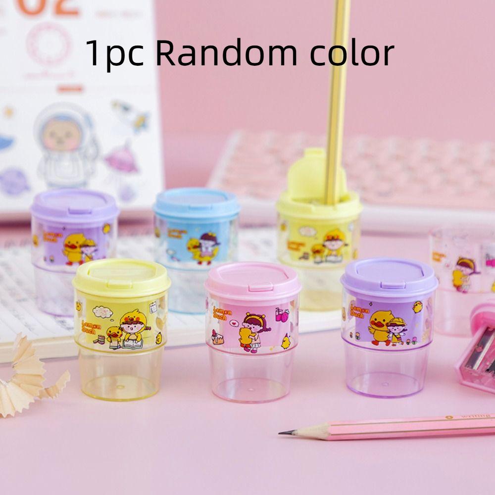 

Точилка для карандашей с мультяшными узорами, чашка с 2 отверстиями, точилка для карандашей с героями мультфильмов, начальная школа 1pc