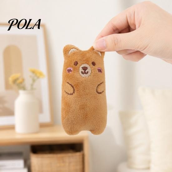 Cute Animal Cat Toy Stuffed Catnip Toy, Soft Plush Chew Bear Duck Frog Enrichment for Indoor Cats Kittens Teething