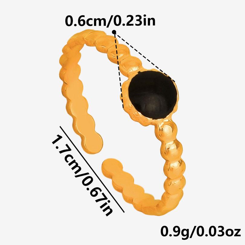 

Vintage Black Enamel Jewelry Stainless Steel Ring Moon Star Flower Cross Heart Charm Rings For Women Men Accessories Open Anillo