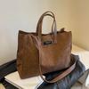 Lässige Tragetasche aus weichem Cord, Umhängetasche für Damen, große Kapazität, Büro-Handtasche, Einkaufs-Umhängetasche