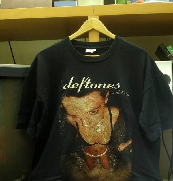 

Deftones Around The Fur Albums Basic Black Short Sleeve Unisex Tshirt Reprint Unisex T-Shirt XXL