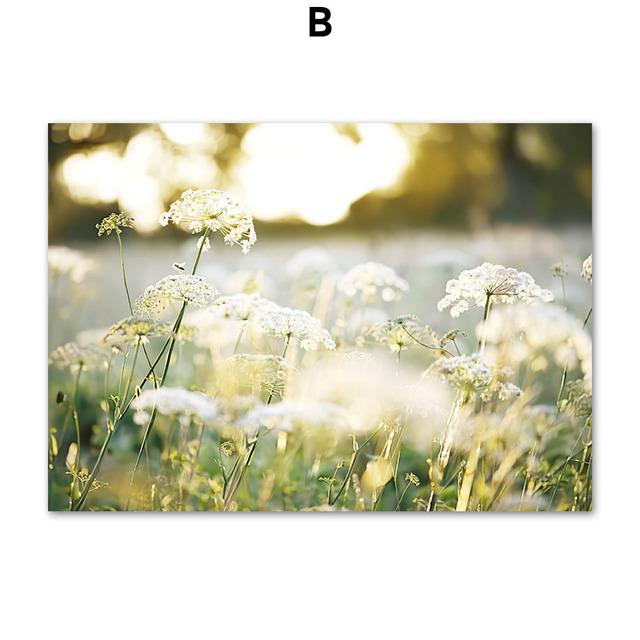 Löwenzahn Sonnenblume Gänseblümchen See Wand Kunst Leinwand Malerei Nordic Poster und Drucke Landschaft Wand Bilder für Wohnzimmer Dekor