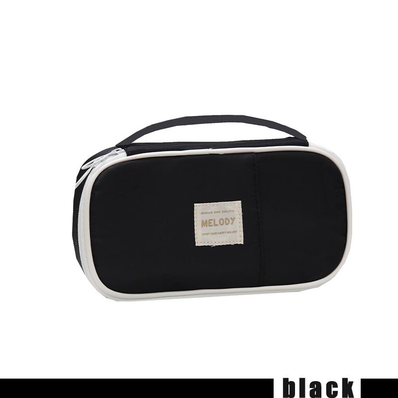 Simple Design Pencil Bag Pen Case Macaron Color Multi Mesh Pocket Slot Handle Storage Pouch for Stationery School
