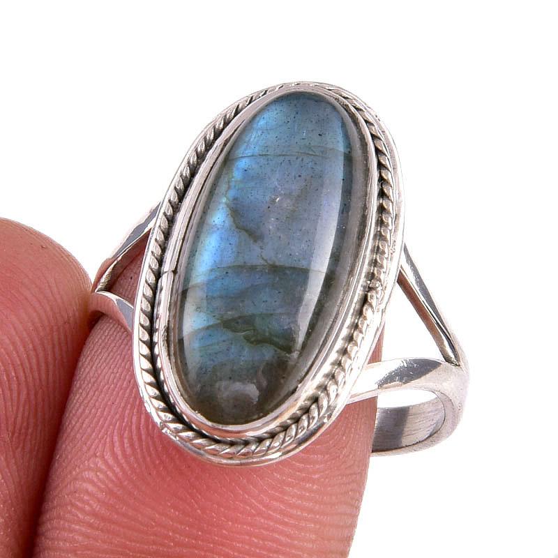 

Натуральный лабрадорит драгоценный камень 925 пробы серебро ювелирное кольцо S.9.5 Z5Z39