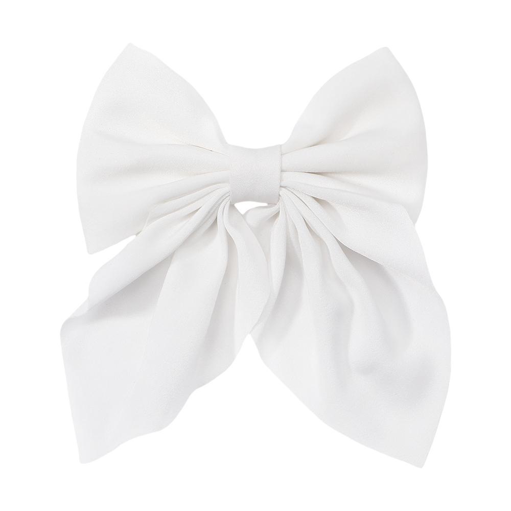 New Elegant Bow Ribbon Hair Clip Fashion Simple Solid Satin Spring Clip Hair Pin Headband with Clips Girls Hair Accessories