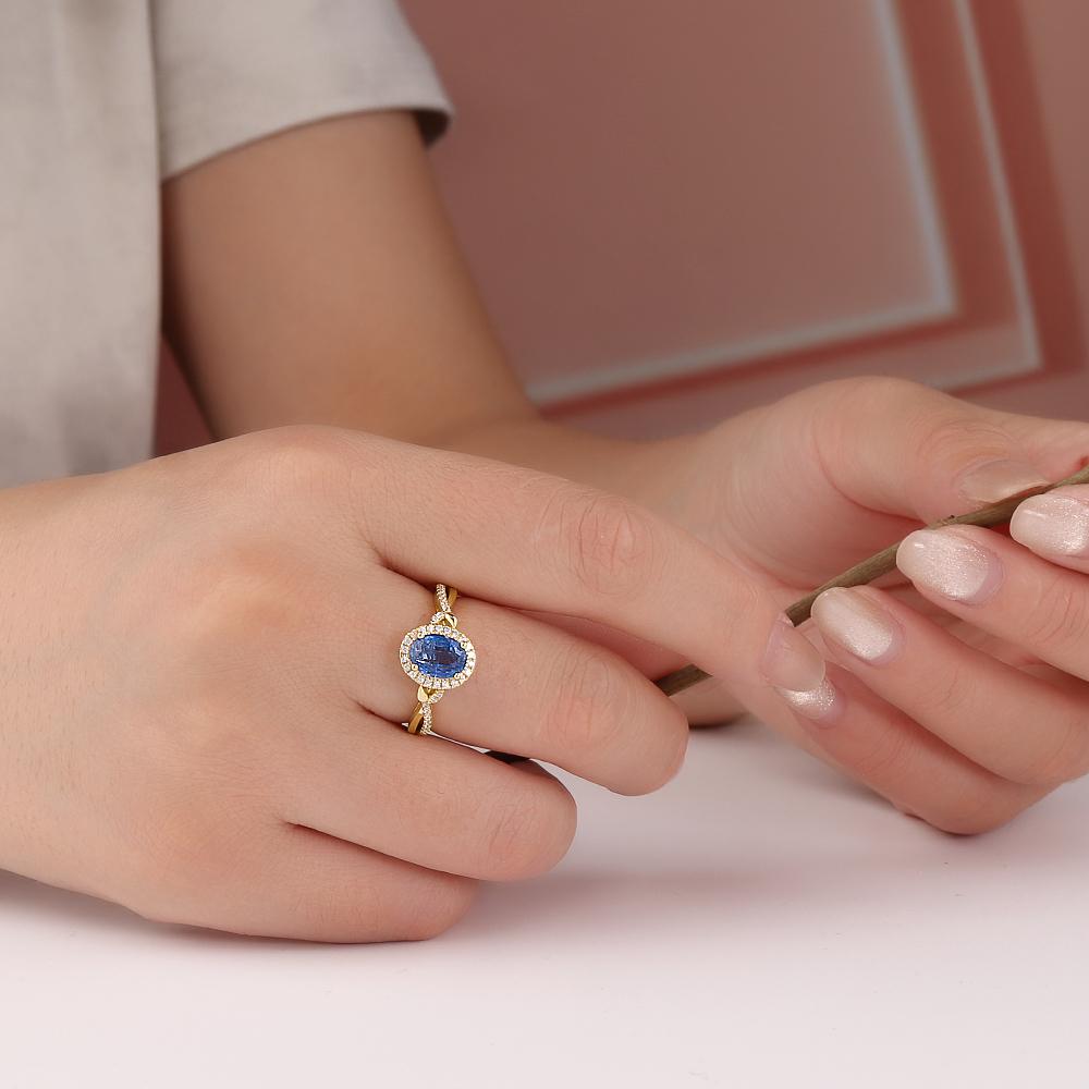 Light Luxury 925 Sterling Silver Ring December Gemstone Natural Oval 6*8mm Kyanite Fine Jewelry for Women's Birthday Gifts