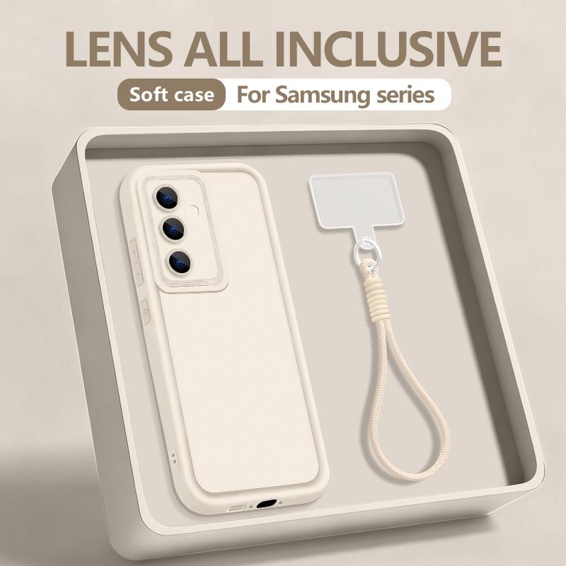 Soft TPU Lanyard Case For Samsung Galaxy S25 S24 FE S23 S22 Ultra S25 Edge A56 A26 A16 A17 A36 A55 A54 A15 5G Strap Phone Cover