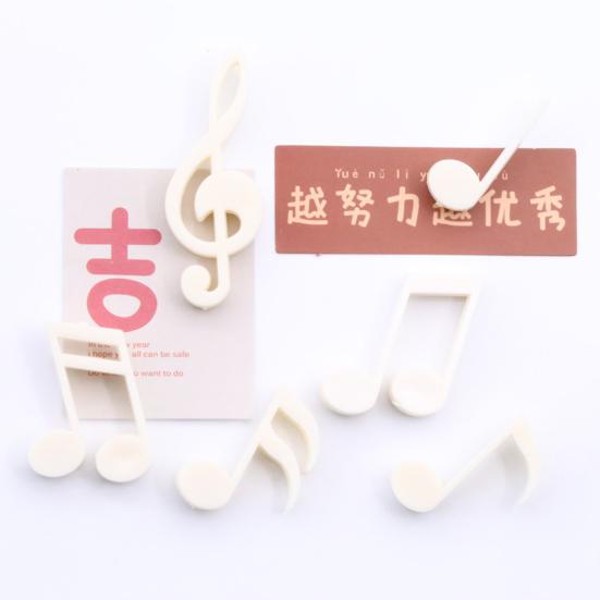 6Pcs Fun Notes Fridge Magnets Stickers Anti-slip Fridge Decoration Memo Pad Fixation Piano Clef Memo Magnets Refrigerator Decoration