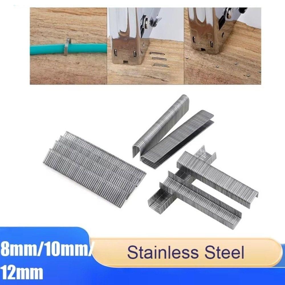 1000 Stück 8/10/12 mm Türförmige Klammern Nägel Tacker Maschinenzubehör Rahmenarbeiten T-förmige Klammern U-förmige Klammern Handwerkzeug