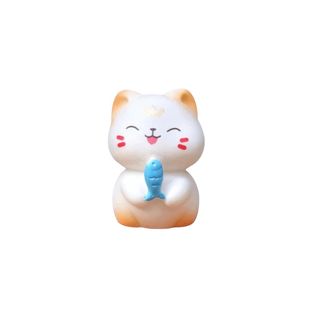 Wealth Cat Model Mini Resin Crafts Kawaii Animal Ornaments Cat Figurine  Desktop Decoration