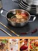 Stainless Steel Cookware Saucepan Dry Pots with Handle Home Cooking Paella Pan Seafood Rice Pot Picnic Snack Plates