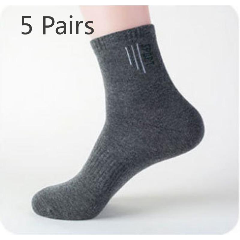 5 Paar Herren reine Baumwolle Sport einfarbig Freizeit Schlauchsocken