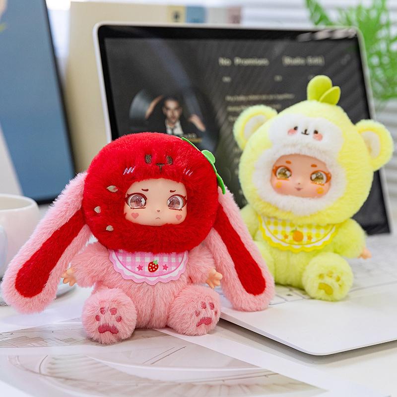 Cute Fruit Sweetheart Party Vinyl Plush Toy Stuffed Doll Strawberry Apple Creative Gifts Bag Pendant