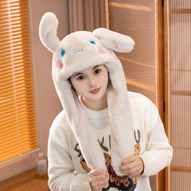 Winter Plush Ear Moving Airbag Hat - Cute Gift for Girlfriend & Kids, Perfect for Festive Fun