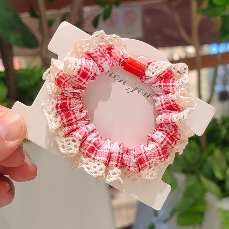 2025 Gumička do vlasů s krajkovým okrajem a sladkou vůní – Dámská gumička ve stylu tenkého střeva na drdoly a vlasové doplňky