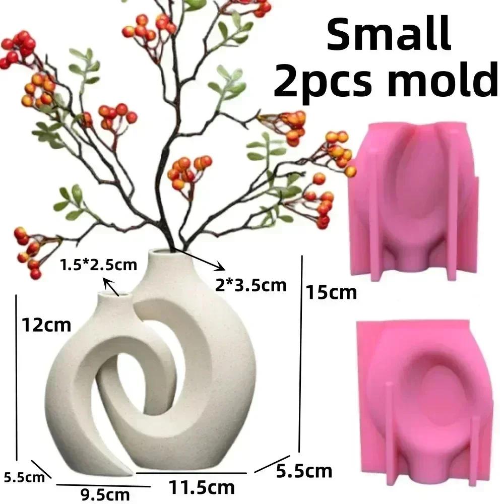 Hollow heart flower vase resin silicone mold heart-shaped vase concrete mould Valentine's Day gift Love flower pot gypsum molds