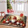 1pc Christmas‑Gnome‑Tree Print Welcome Doormat, Washable Indoor Floor Mat for Bathroom, Living Room, Bedroom, Kitchen, Office