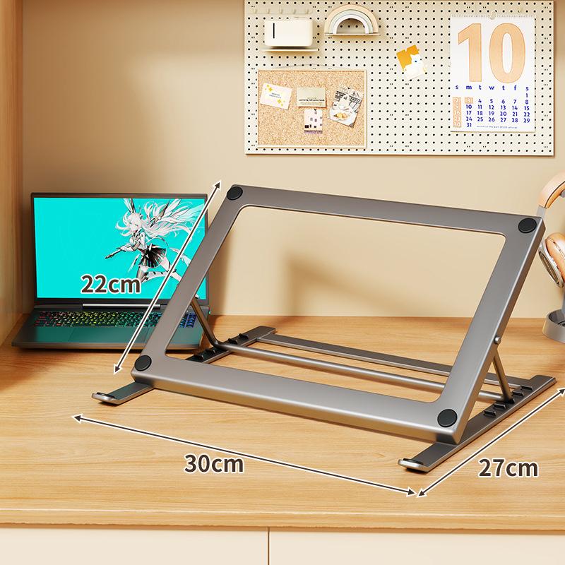 Foldable Iron Laptop Stand Multi Angle Adjustment Anti Slip Pads For Home Office Daily Use