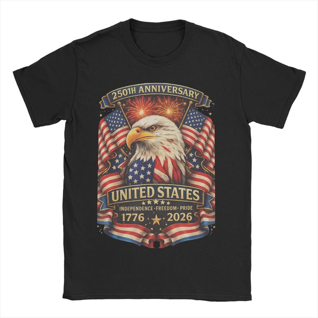Oversized T Shirt Summer Anniversary USA Fashion T Shirts Cotton Tee Shirt for Unisexs Aesthetic Cheap Short Sleeve Tops