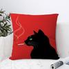 Black Cat Smoking a Cigarette Pillow Anime Pillow Sofa Bed Head Pillow Cover Cushion Cover 45x45 cm Fashion