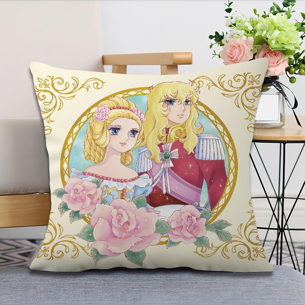 Manga Anime L-Lady O-Oscar Soft Pillow Case For Sofa Living Room Home Office Decor Protective Covers The R-Rose Of V-Versailles