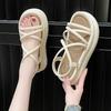 Fashion Summer Flats Platform Women Sandal Shoes New Trend Open Toe Dress Shoes 2025 Designer Casual Walking Shoes Shallow Zapatos Mujer